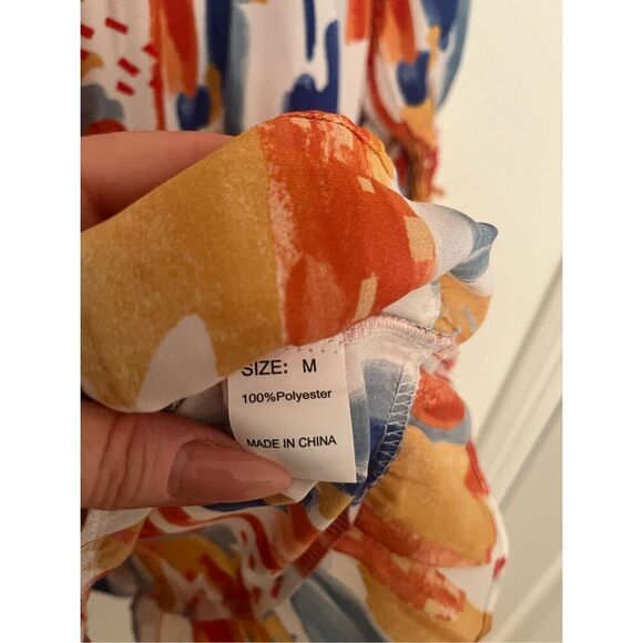 GSTQ Womens Casual Long Sleeve Smocked Ruffle Layer Tunic Dress Swing Mini Dress - Picture 9 of 10